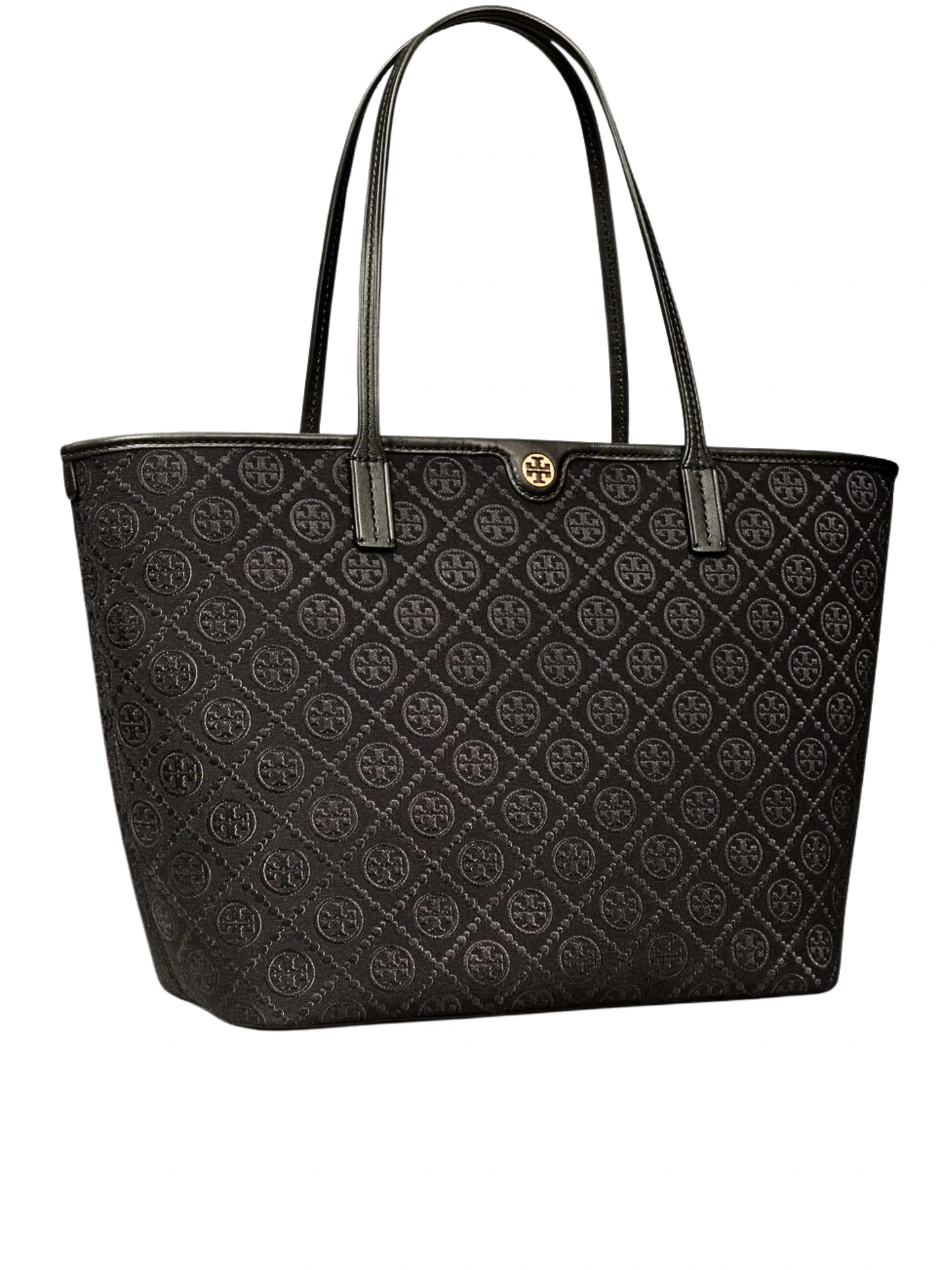 gambar-samping-Tory-Burch-T-Monogram-Zip-Tote-Bag-Black