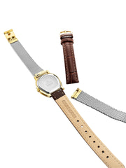 gambar-strap-Aigner-Set-White-Gold-Silver-Stailess-Steel-Dark-Brown-Leather-Womens-Watch