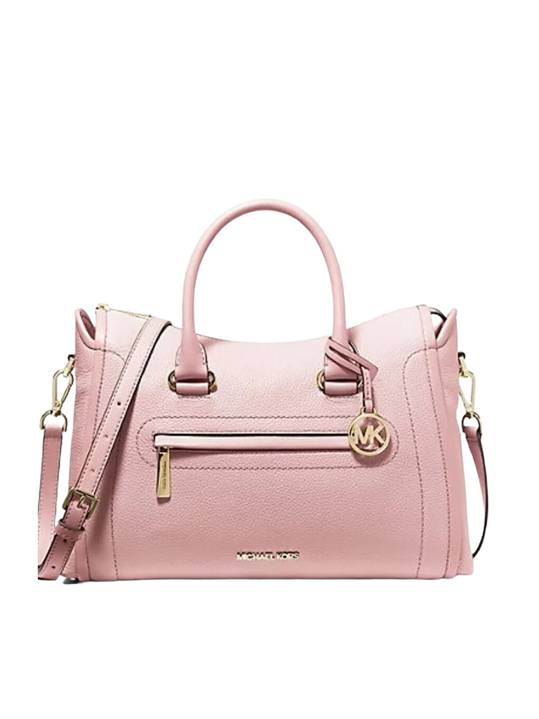 Michael Kors Carine Large Top Zip Leather Satchel Powder Blush