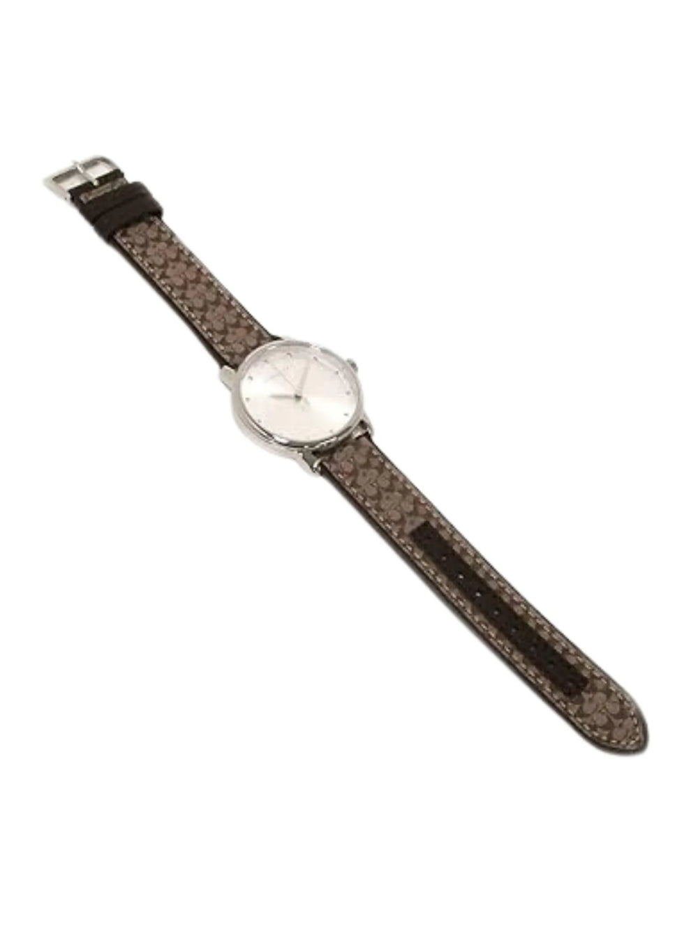 gambar1-Coach-Grand-Silver-Dial-Watch-Signature-Brown-Strap