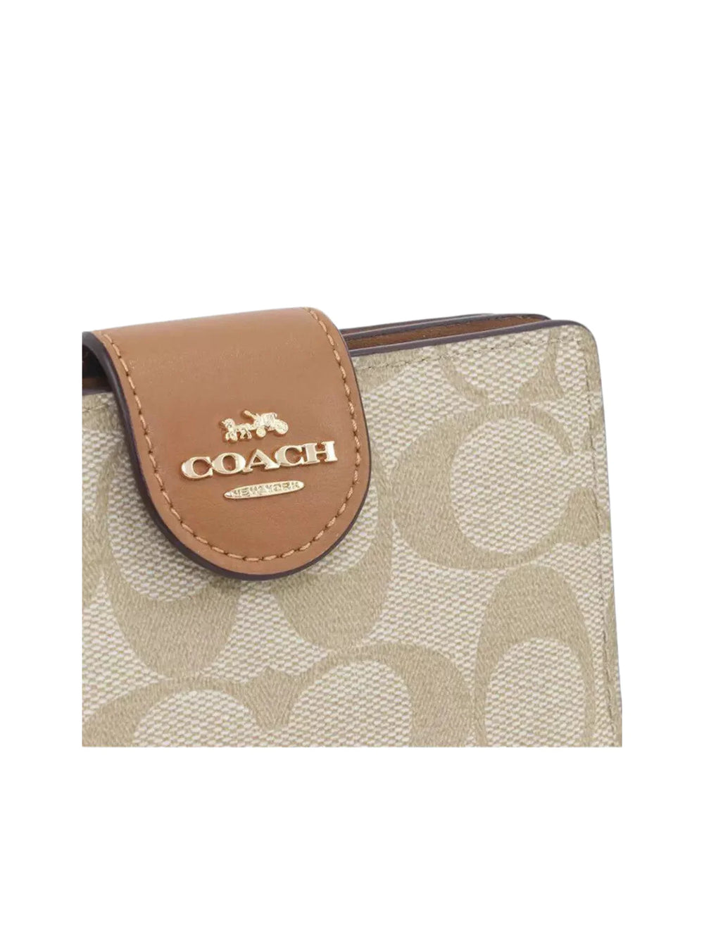 gambar_Coach_Medium_Corner_Zip_Wallet_In_Signature_Light_Khaki_Saddle
