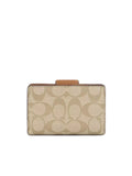 gambar_belakang_Coach_Medium_Corner_Zip_Wallet_In_Signature_Light_Khaki_Saddle