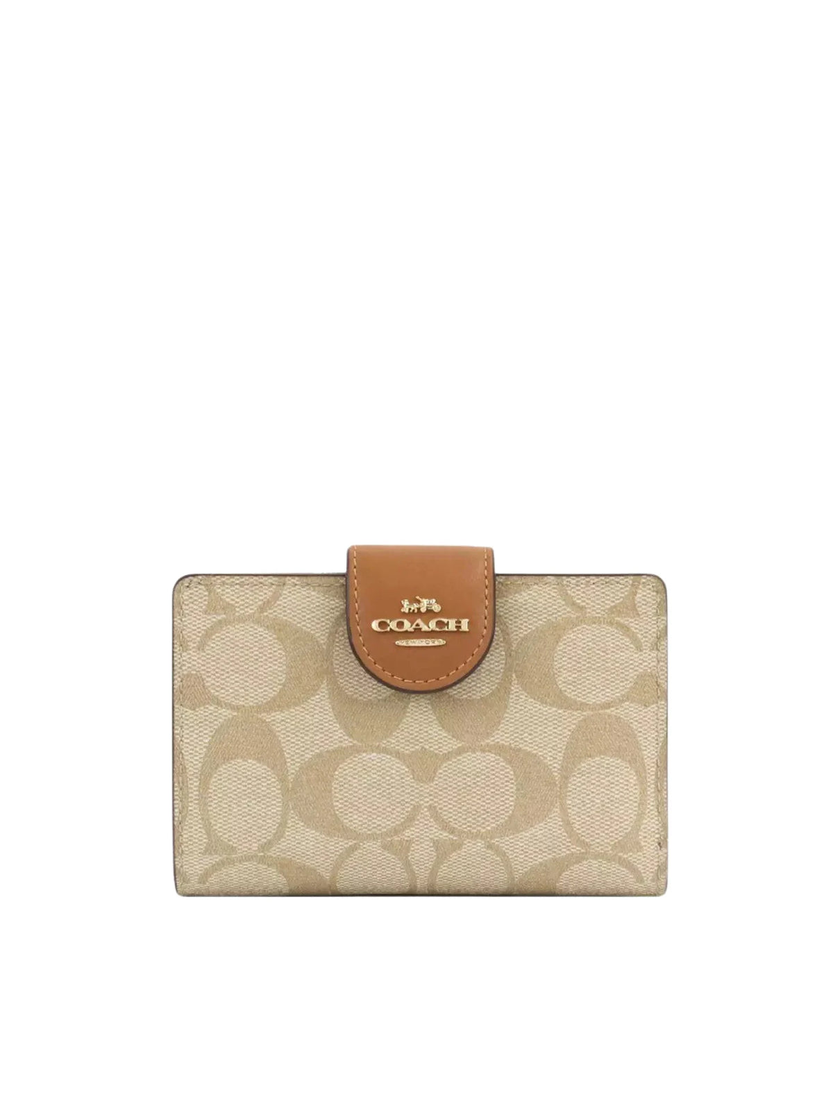 gambar_depan_Coach_Medium_Corner_Zip_Wallet_In_Signature_Light_Khaki