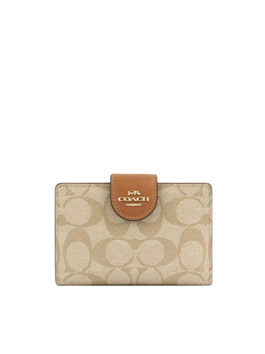 gambar_depan_Coach_Medium_Corner_Zip_Wallet_In_Signature_Light_Khaki