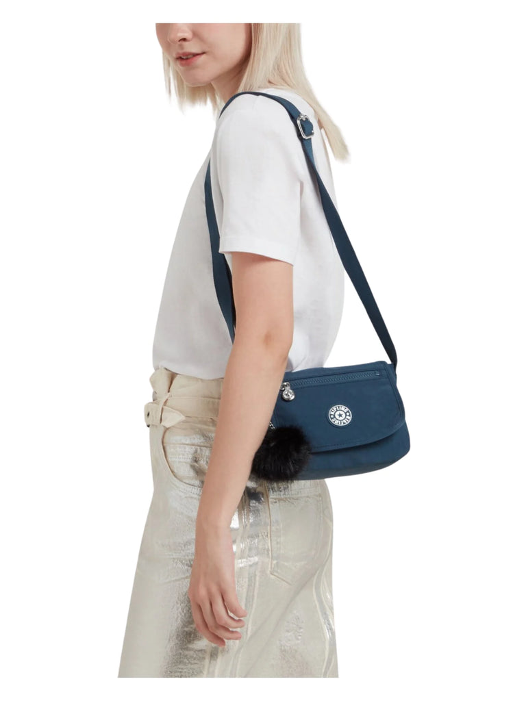 on-Model-Kipling-Sabian-Small-Adjustable-Shoulder-Bag-Blue-EmbraceWEBP