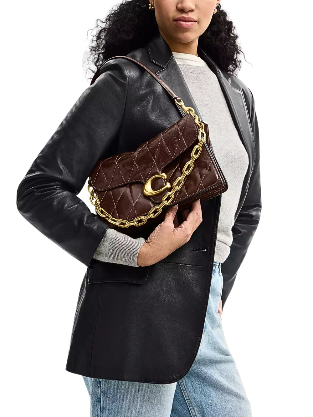 on-model-1-Coach-Chain-Tabby-Shoulder-Bag-With-Quilting-Maple