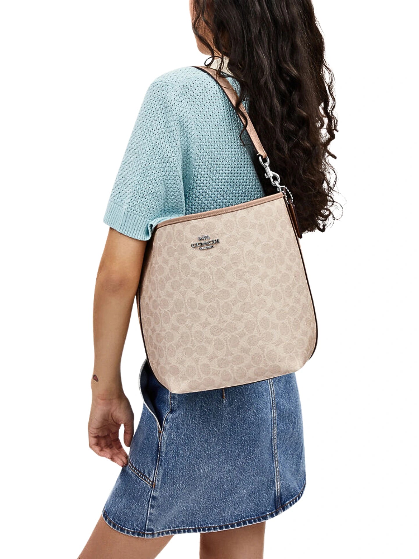 on-model-1-Coach-City-Large-Bucket-Bag-In-Signature-Canvas-Sand-Taupe
