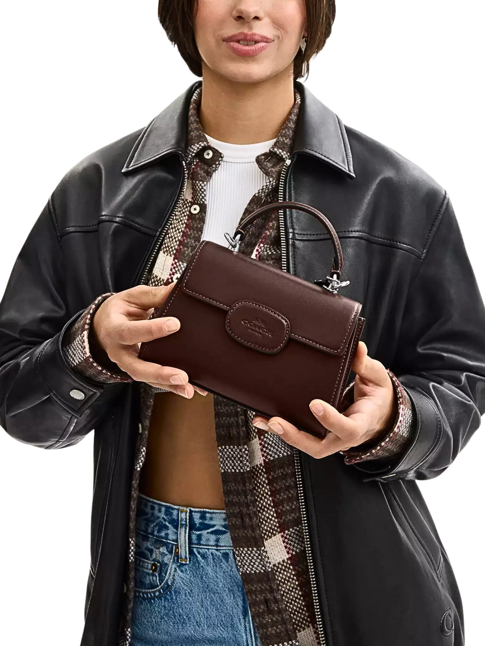 on-model-1-Coach-Eliza-Mini-Top-Handle-Bag-Maple