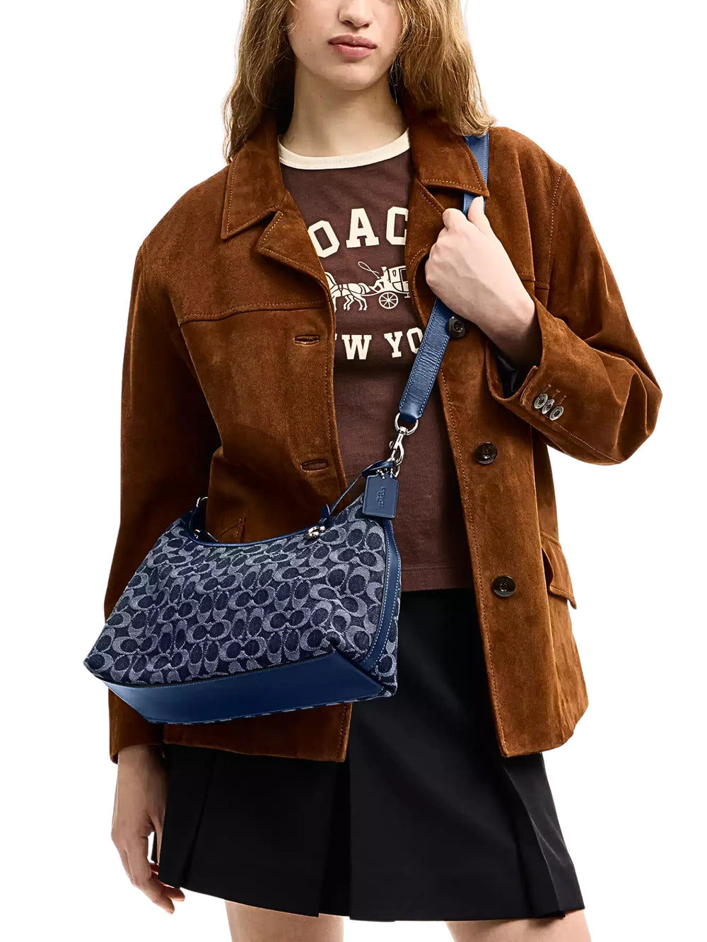 on-model-1-Coach-Juliet-Shoulder-Bag-In-Signature-Denim-Deep-Blue-Multi