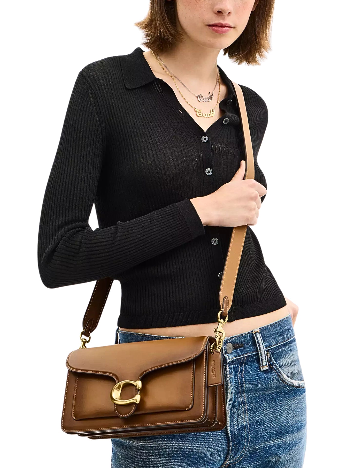 on-model-1-Coach-Tabby-Shoulder-Bag-26-Honey-Brown