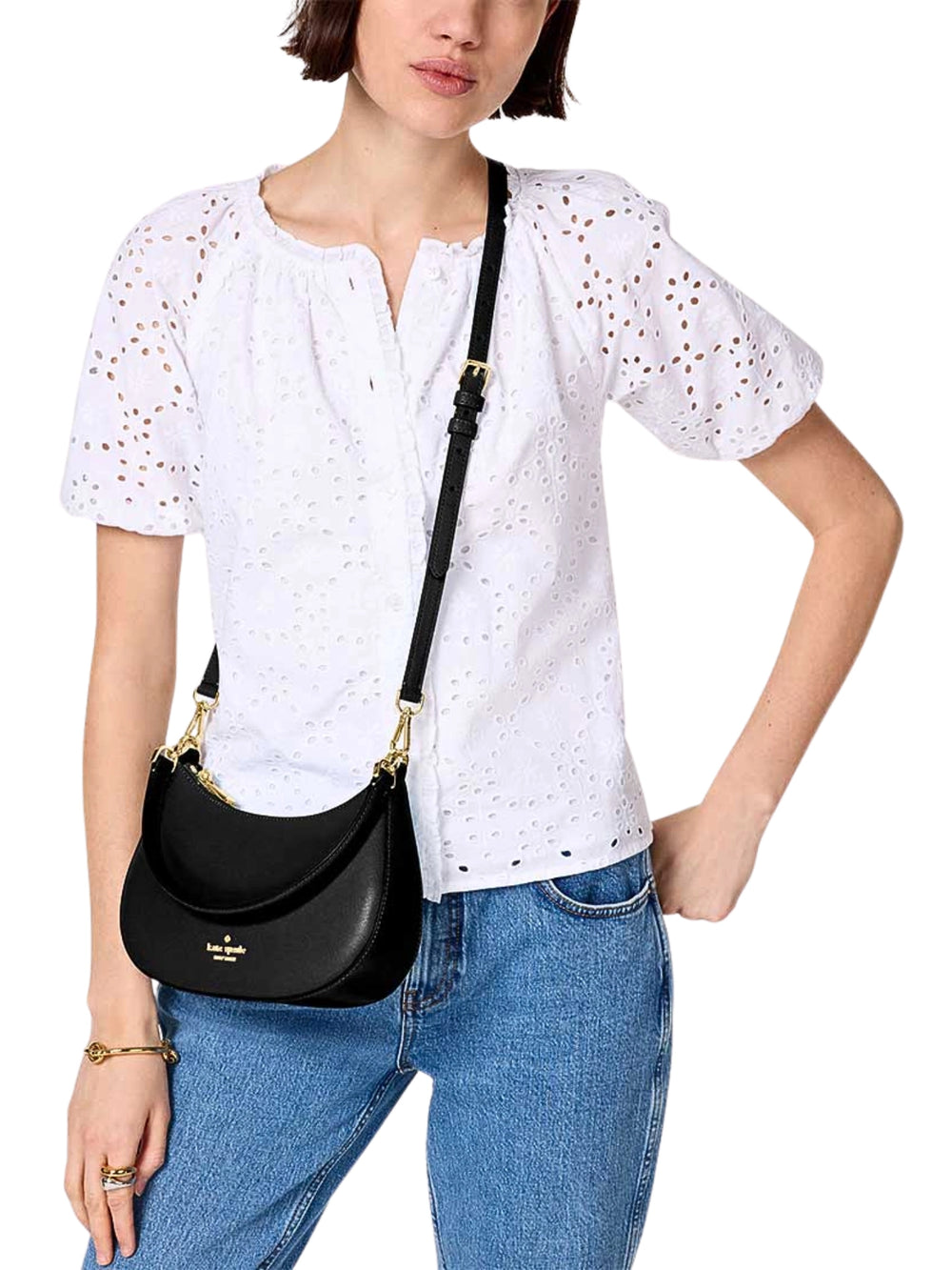 on-model-1-Kate-Spade-Paige-Shoulder-Bag-Black