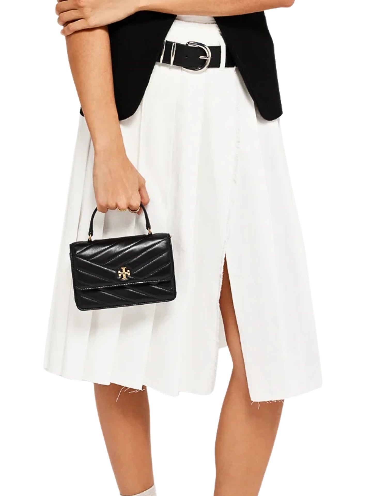 on-model-1-Tory-Burch-Kira-Chevron-Mini-Top-Handle-Chain-Wallet-Blac
