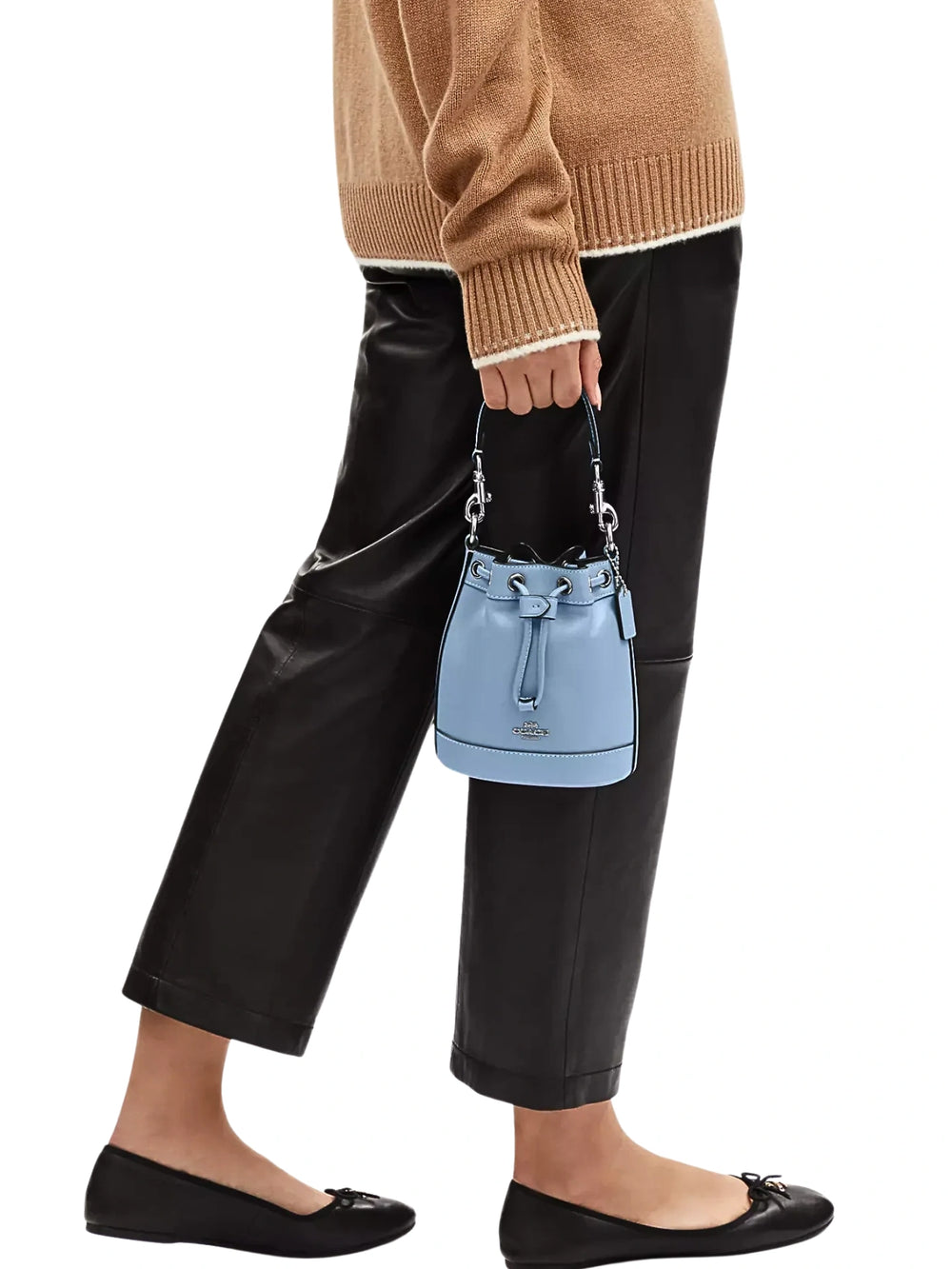 on-model-1-crossbody-Coach-Mini-Bucket-Bag-Blue