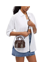 on-model-2-Coach-Andrea-Mini-Carryall-In-Signature-Jacquard-Oak-Maple