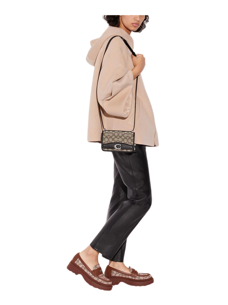 on-model-2-Coach-Bandit-Crossbody-In-Signature-Textile-Jacquard-Cocoa-Black