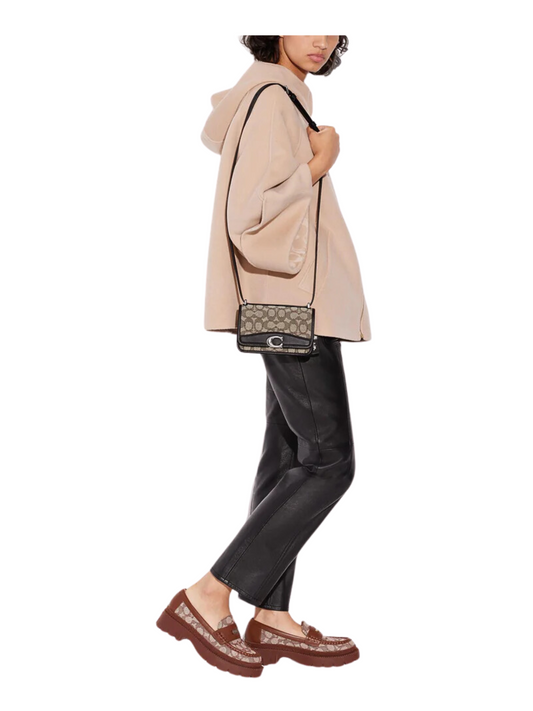 on-model-2-Coach-Bandit-Crossbody-In-Signature-Textile-Jacquard-Cocoa-Black