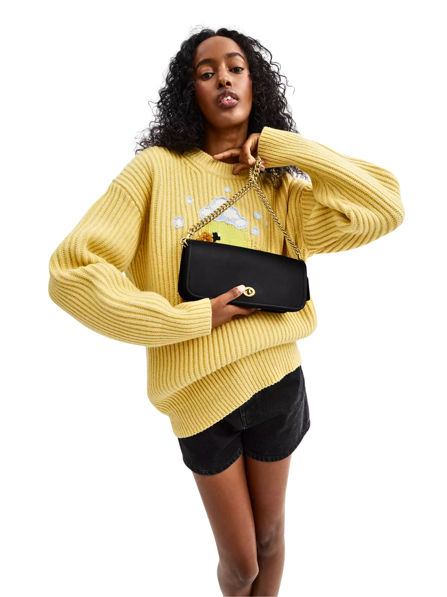 on-model-2-Coach-Dinky-Shoulder-Bag-Black