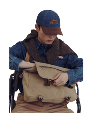 on-model-2-Emis-Washed-Denim-Ball-Cap-Blue-Brown