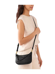 on-model-2-Fossil-Skylar-Leather-Baguette-Black