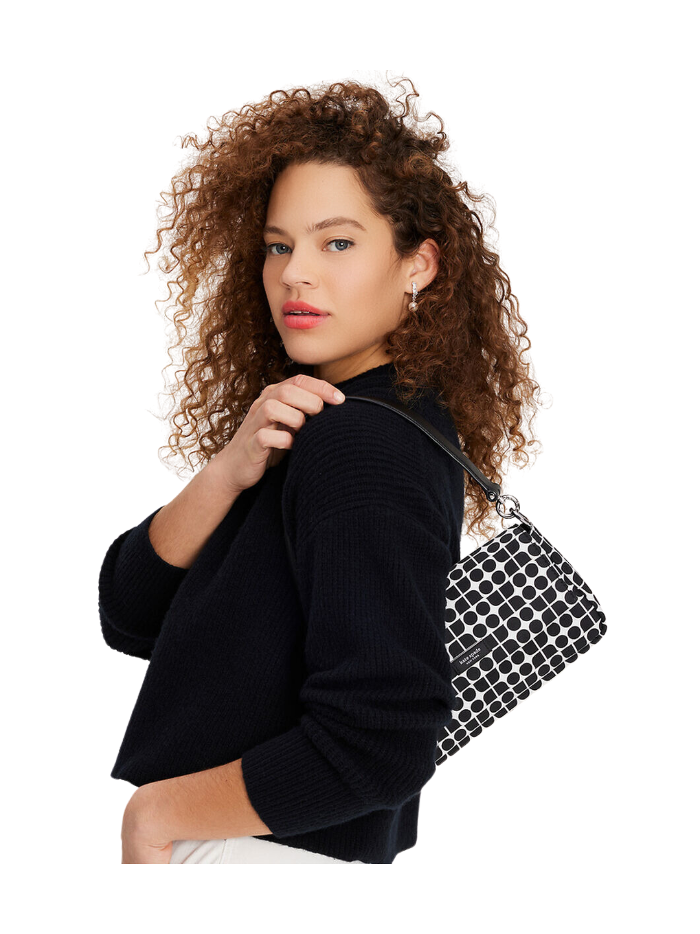on-model-2-Kate-Spade-Noel-Jacquard-Convertible-Crossbody-Black-Multi
