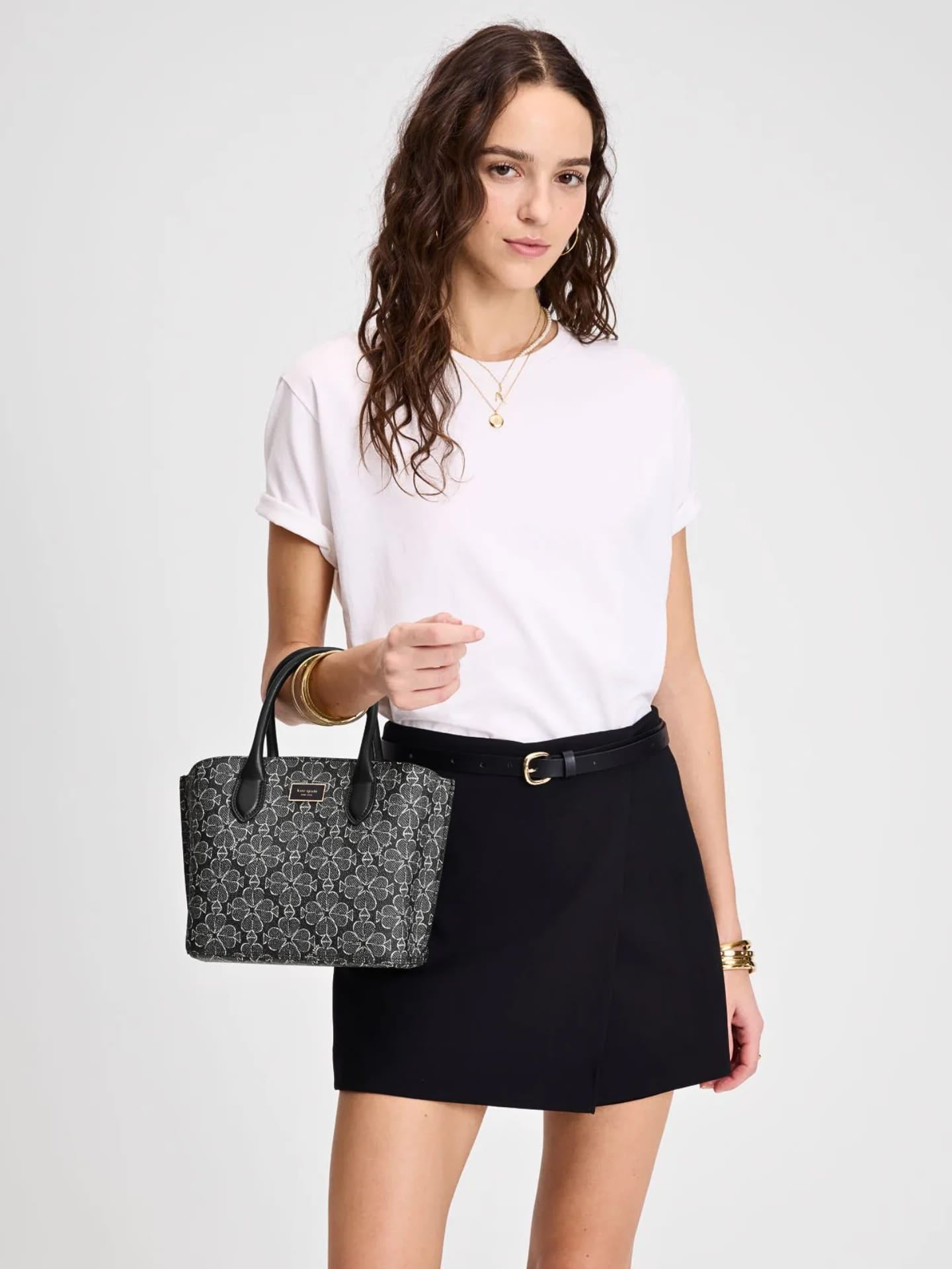 on-model-2-Kate-Spade-Suite-Spade-Flower-Coated-Canvas-Crossbody-Tote-Black-Multi