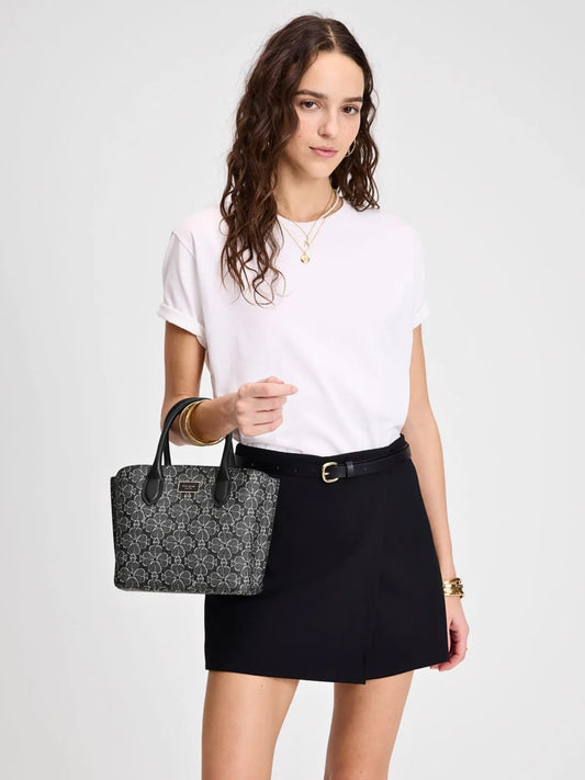 on-model-2-Kate-Spade-Suite-Spade-Flower-Coated-Canvas-Crossbody-Tote-Black-Multi