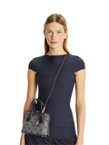 on-model-2-Tory-Burch-Mini-T-Monogram-Jacquard-Swing-Satchel-Tory-Navy