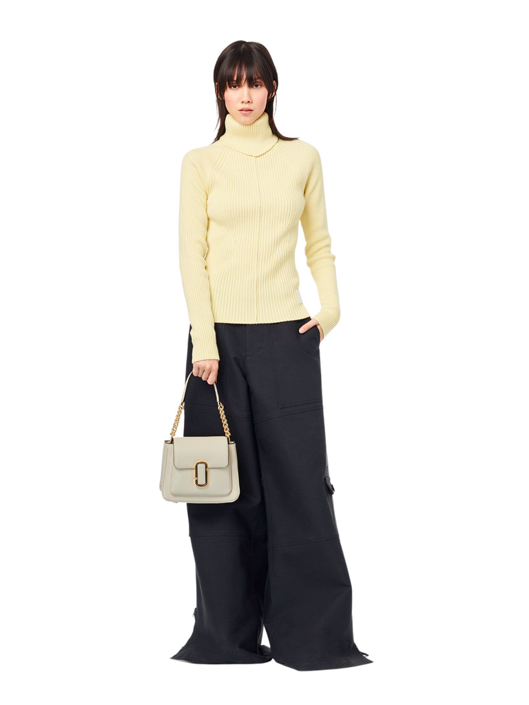 on-model-3-Marc-Jacobs-The-J-Marc-Chain-Mini-Leather-Satchel-Bag-Cloud-Whited-White