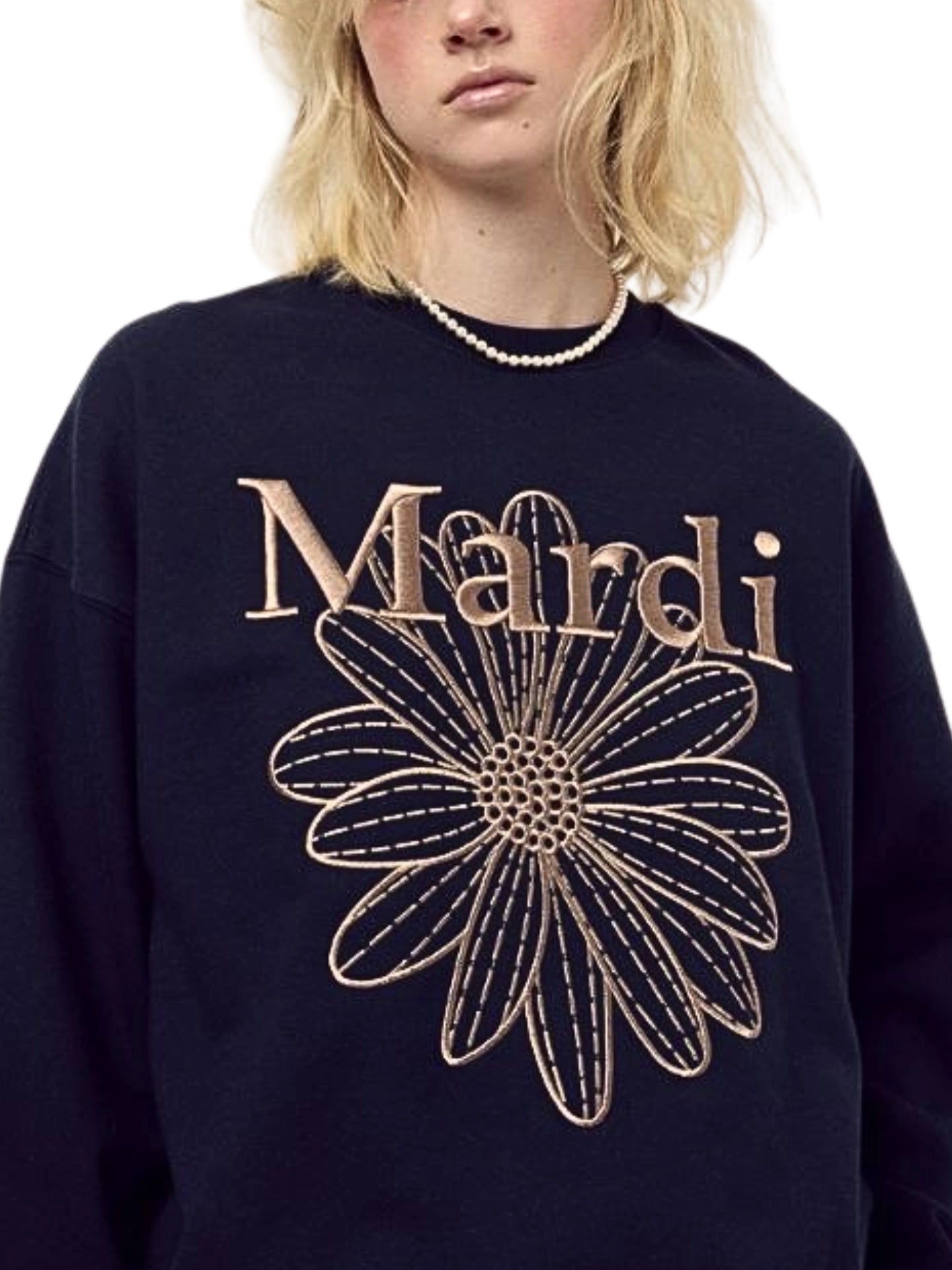 on-model-3-Mardi-Mercredi-Sweatshirt-Flowermardi-Needlework-Navy-Taupe