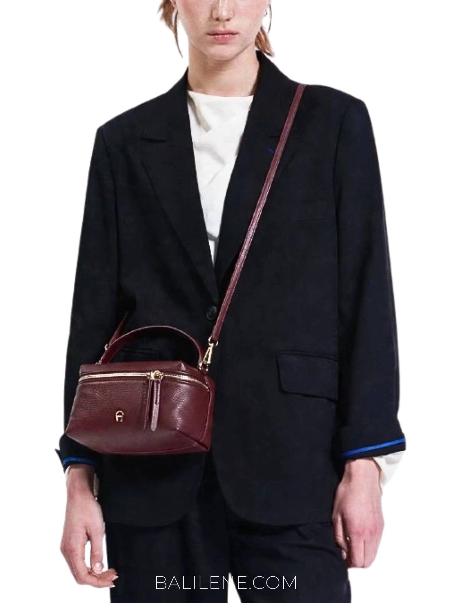 on-model-Aigner-Ellie-Mini-Bag-Burgundy