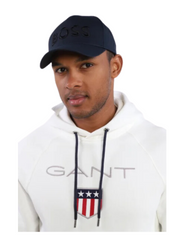 on-model-Boss-Baseball-Cap-Sevile-4-Embroidered-Logo-Navy