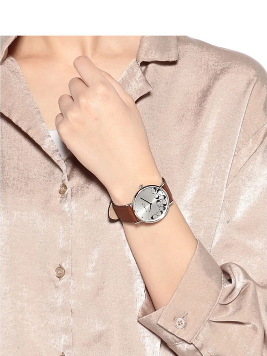 on-model-Coach-14503803-Perry-Brown-Leather-Silver-White-Dial-Women-s-Watch
