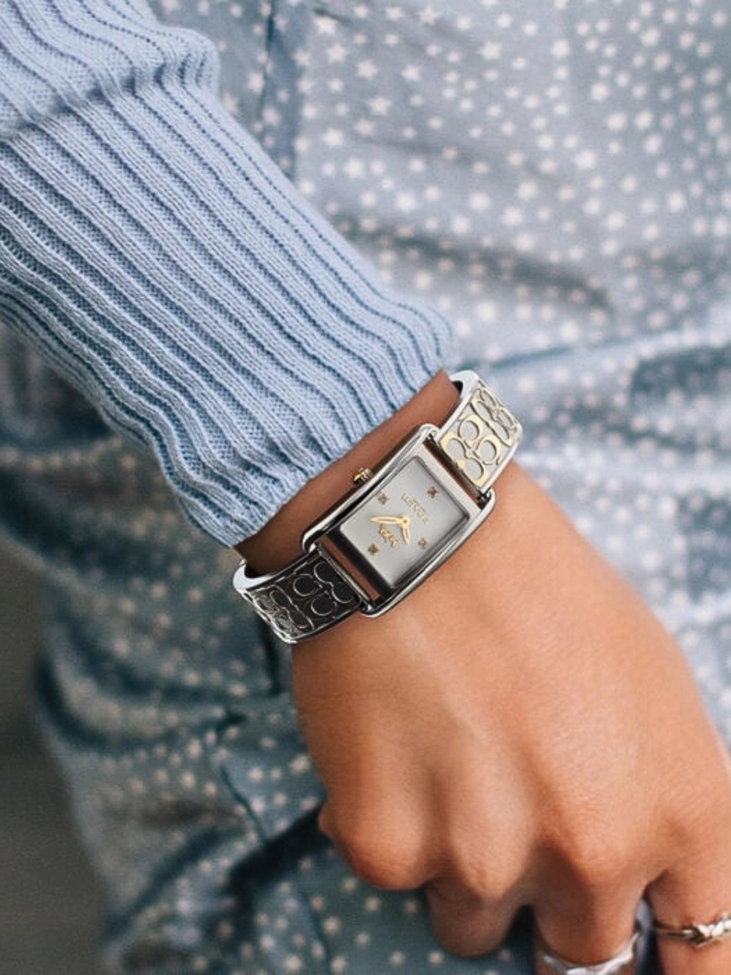 on-model-Coach-Allie-Two-Tone-Stainless-Steel-Silver-Gold-Watch