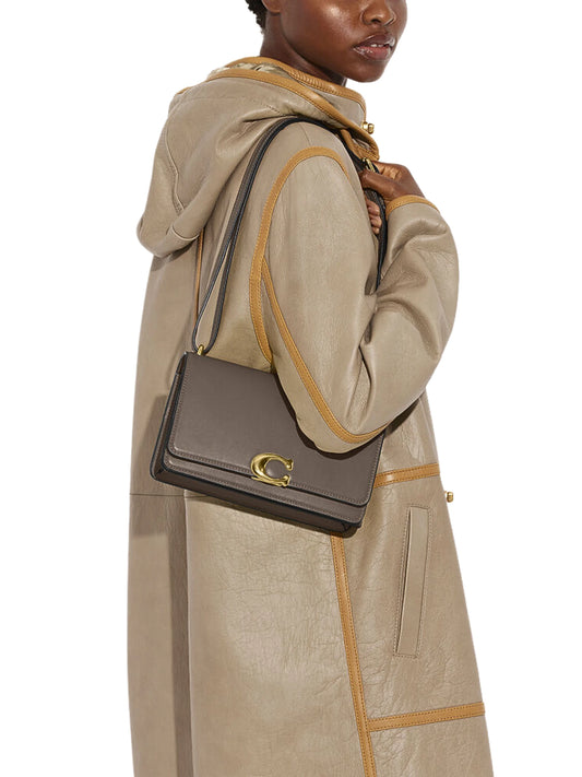 on-model-Coach-Bandit-Shoulder-Bag-Dark-Stone