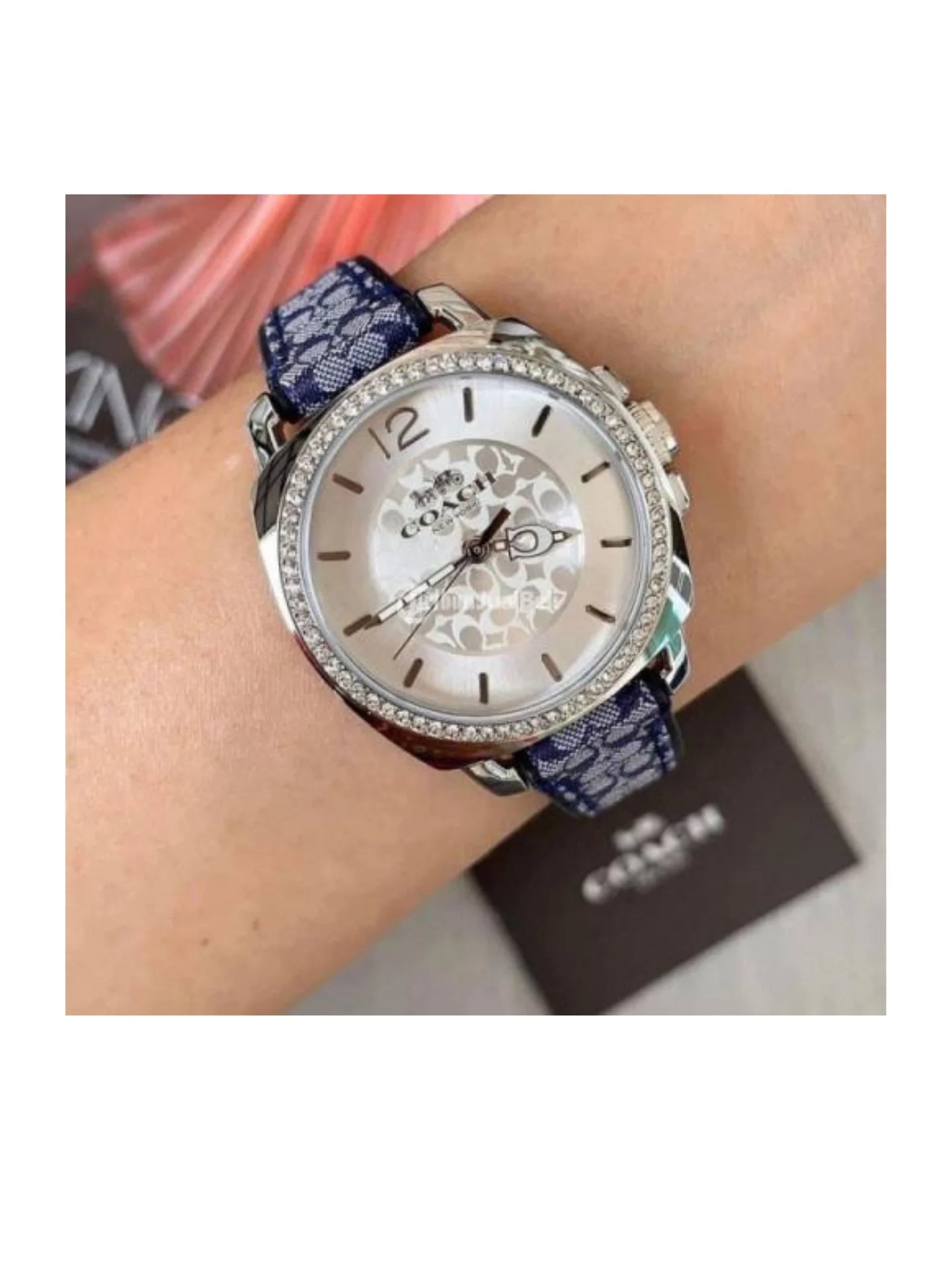 on-model-Coach-Boyfriends-Monogram-Blue-Fabric-Strap-WatchWEBP