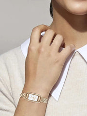 Coach-Cadie-Ladies-White-Dial-Rose-Gold-Stainless-Steel-Strap-Brown