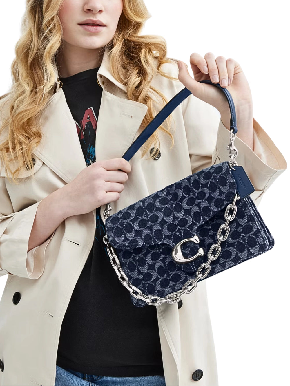 on-model-Coach-Chain-Tabby-Shoulder-Bag-In-Signature-Denim-Deep-Blue-Multi