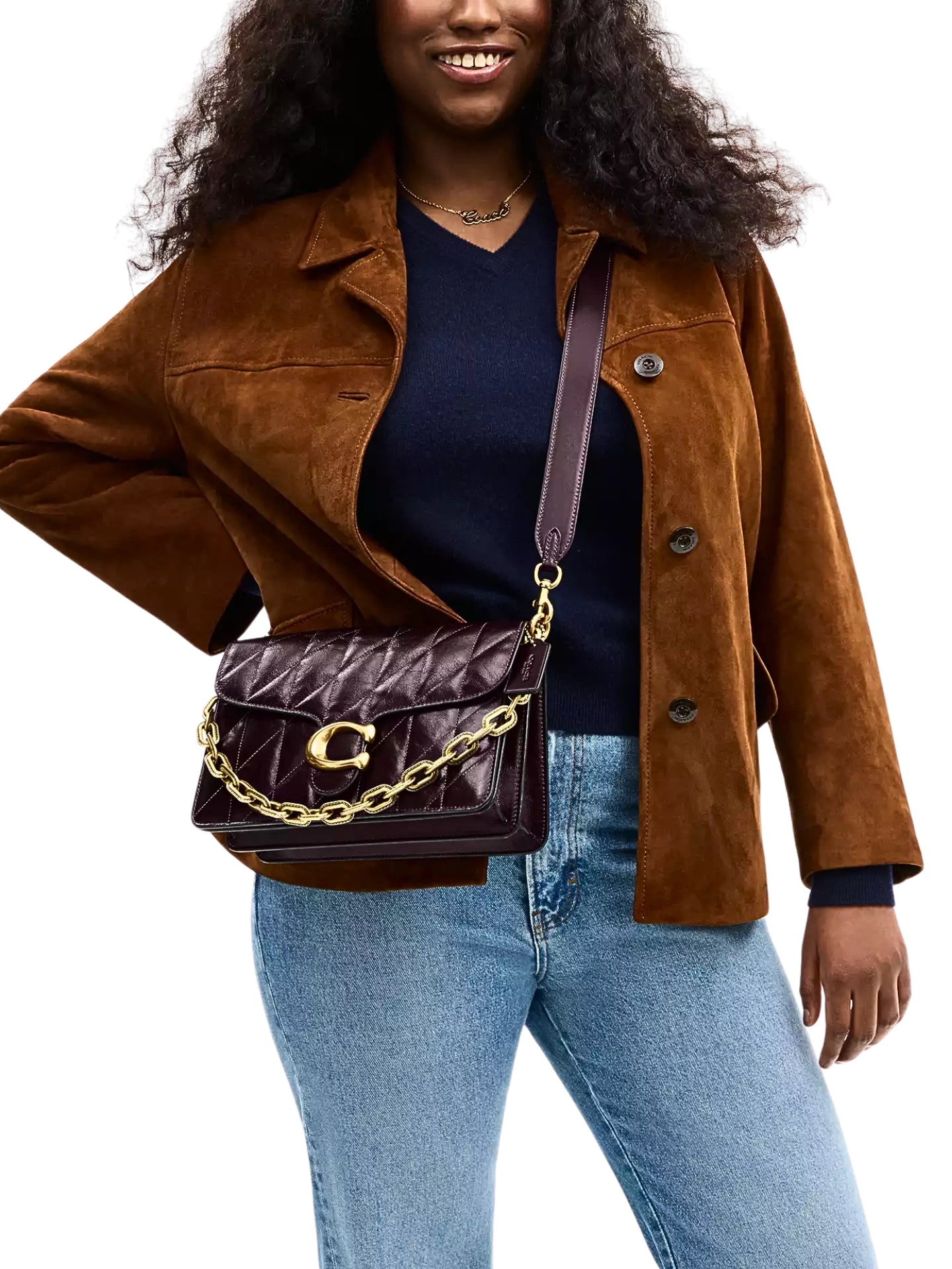 on-model-Coach-Chain-Tabby-Shoulder-Bag-With-Quilting-Black-Currant