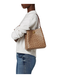 on-model-Coach-Charlie-Bucket-Bag-22-In-Signature-Canvas-Tan-Rust
