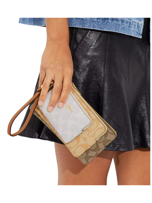 on-model-Coach-Corner-Zip-Trio-In-Signature-Canvas-Khaki-Multi