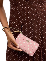 on-model-Coach-Corner-Zip-Wristlet-With-Floral-Print-Pink-Multicolor
