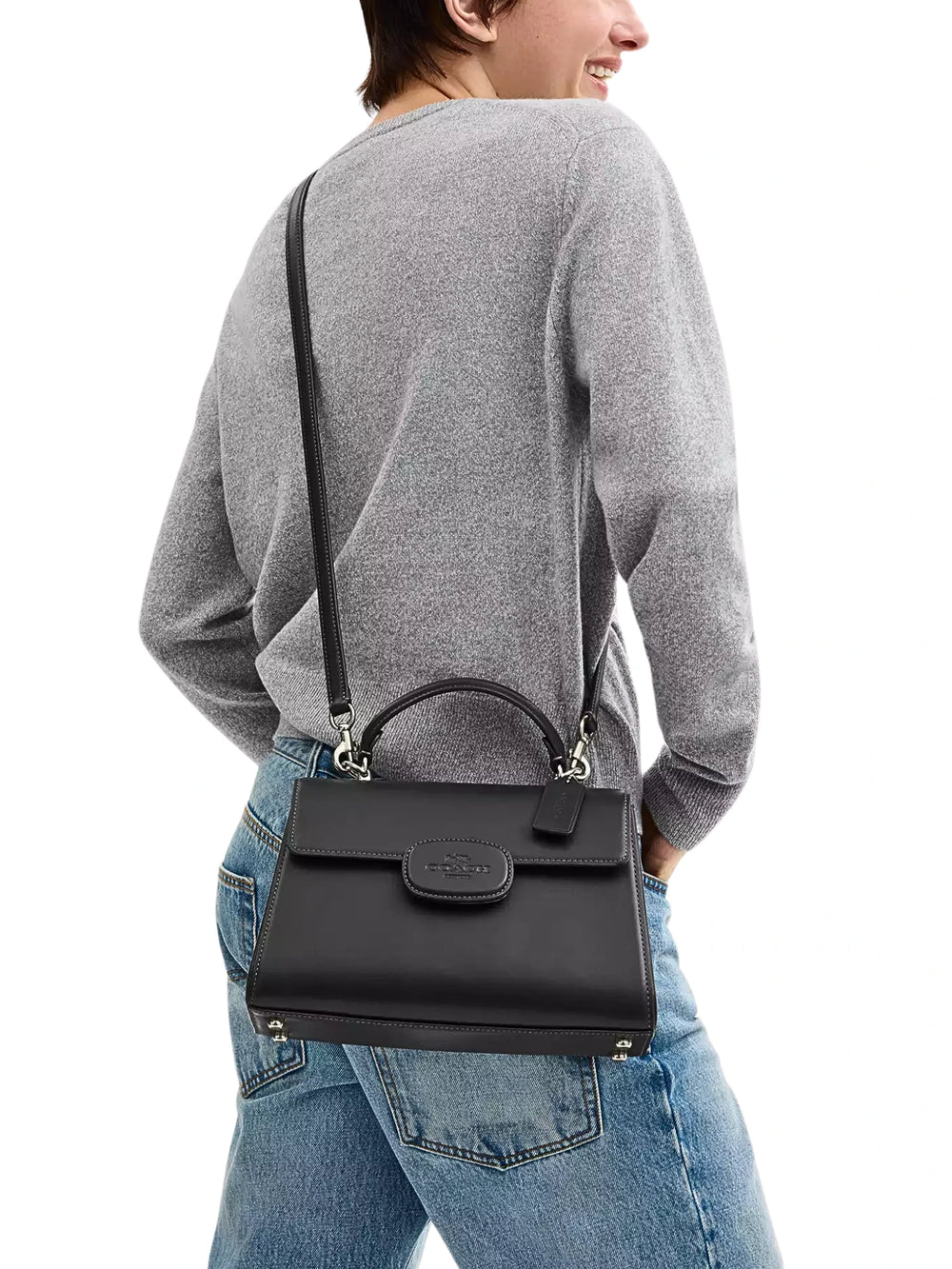 on-model-Coach-Eliza-Top-Handle-Bag-Black