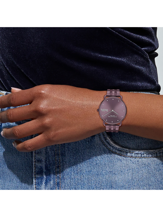 on-model-Coach-Elliot-Watch-41mm-With-Horse-And-Carriage-Purple