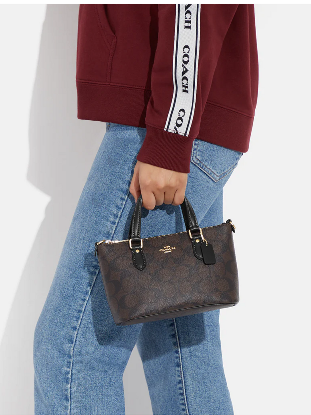 on-model-Coach-Gallery-Mini-crossbody-brown-black