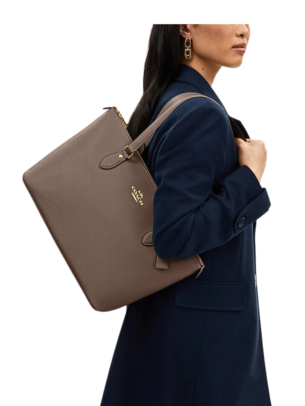 on-model-Coach-Gallery-Tote-Bag-Dark-Stone