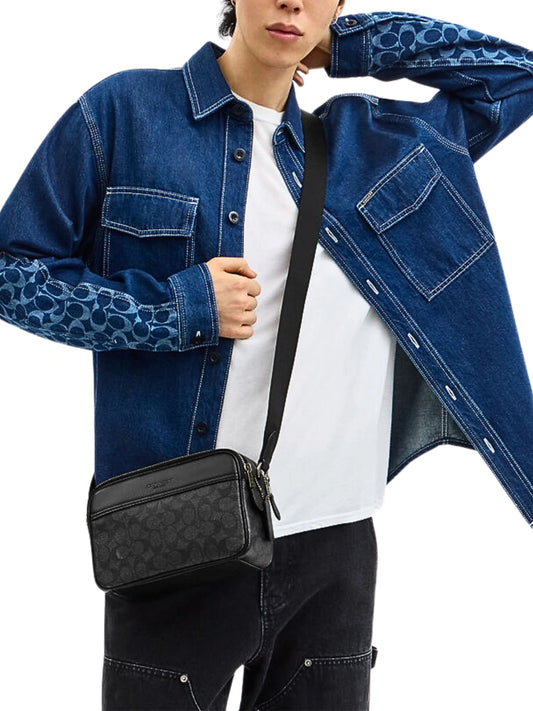 on-model-Coach-Graham-Crossbody-Bag-In-Signature-Canvas-Charcoal-Black