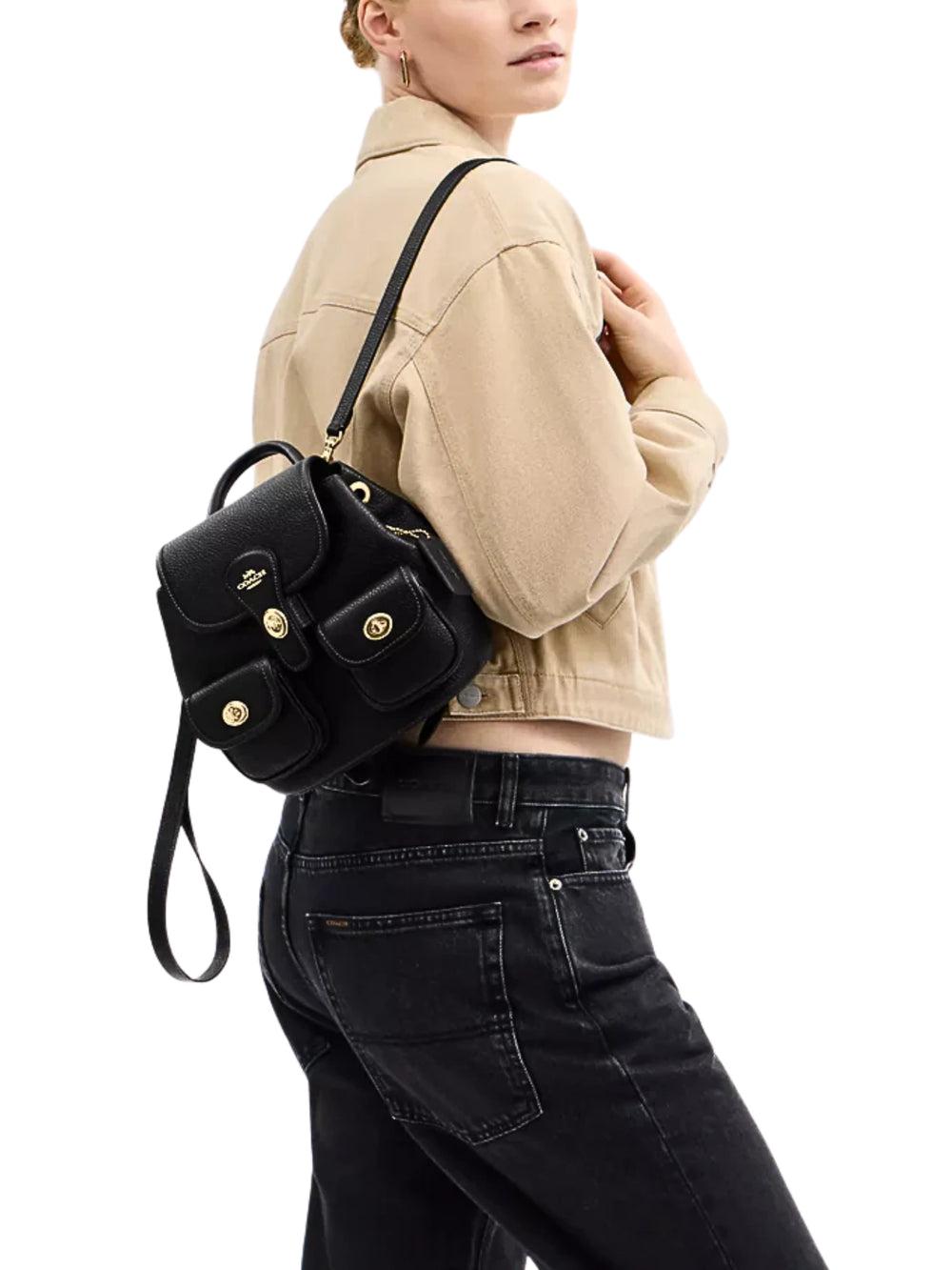 on-model-Coach-Hadley-Backpack-Black