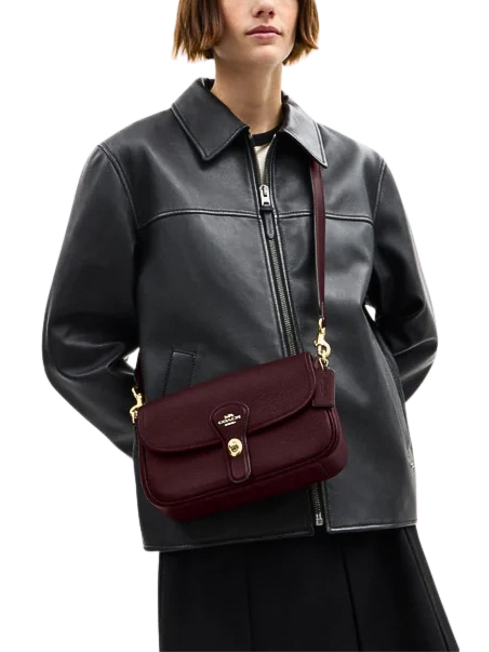 on-model-Coach-Hadley-Shoulder-Bag-Dark-Wine