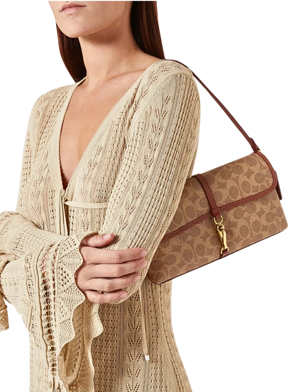 on-model-Coach-Hamptons-Bag-In-Signature-Canvas-Tan-Rust