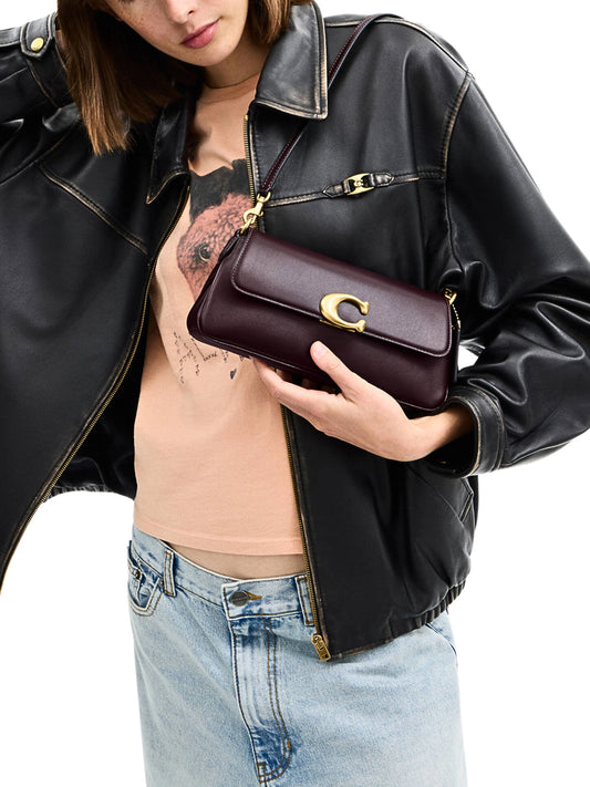on-model-Coach-Jet-Shoulder-Bag-Refined-Calf-Leather-Black-Currant